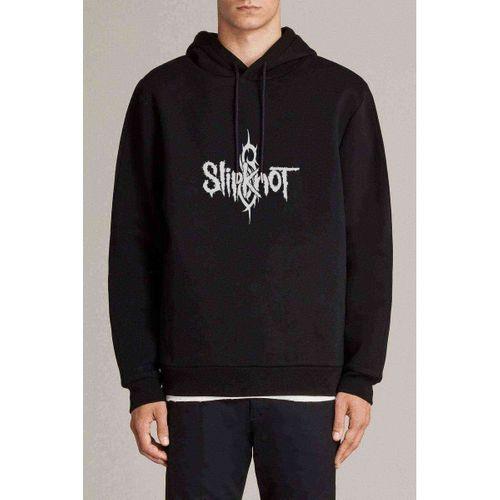 Slipknot Baskılı Siyah Erkek Kapşonlu Sweatshirt