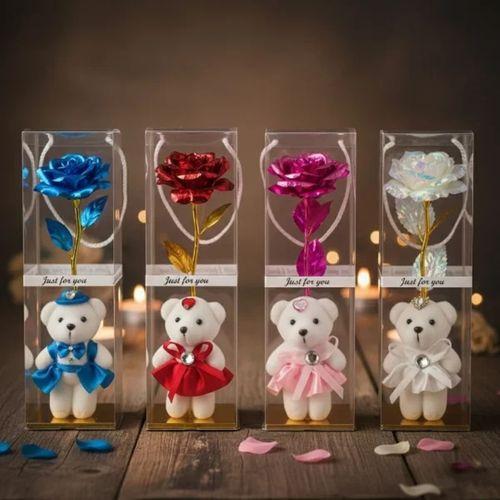 Şeffaf Kutulu Ayıcıklı Sonsuzluk Gülü