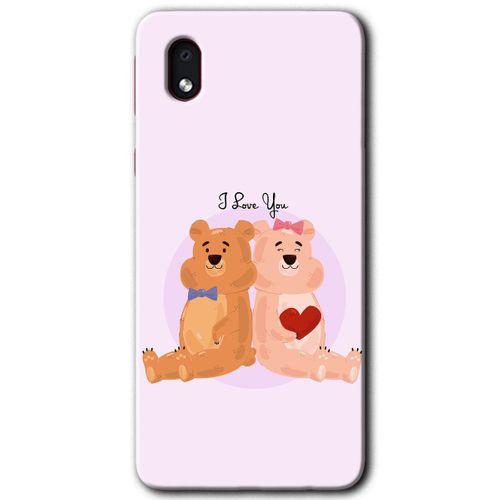 MRCİLETİSİM Samsung Galaxy A01 Core Kılıf Baskılı Kapak - Sevgili Ayıcık +Tam Kaplayan Mat Seramik