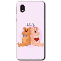 MRCİLETİSİM Samsung Galaxy A01 Core Kılıf Baskılı Kapak - Sevgili Ayıcık +Tam Kaplayan Mat Seramik