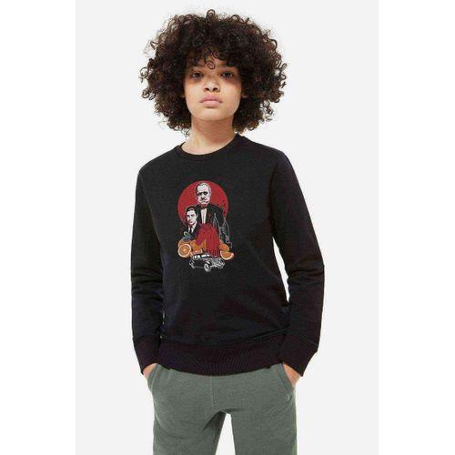 The Godfather Baskılı Unisex Çocuk Siyah Sweatshirt