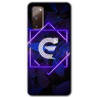 Samsung Galaxy S20 FE HD Baskılı Kılıf + 9D Tam Ekran Koruyucu - Dark Neon Yaprak G Harfi