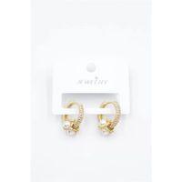 İncili Taşlı Halka Küpe - Altın