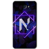 Samsung Galaxy J7 Prime Kılıf HD Desen Baskılı Arka Kapak - Dark Neon Yaprak N Harfi