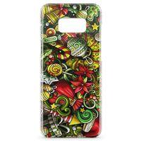 Samsung Galaxy S8 Kılıf Ev Süsleri Doodle Arka Kapak Koruma Desenli Full Koruyucu