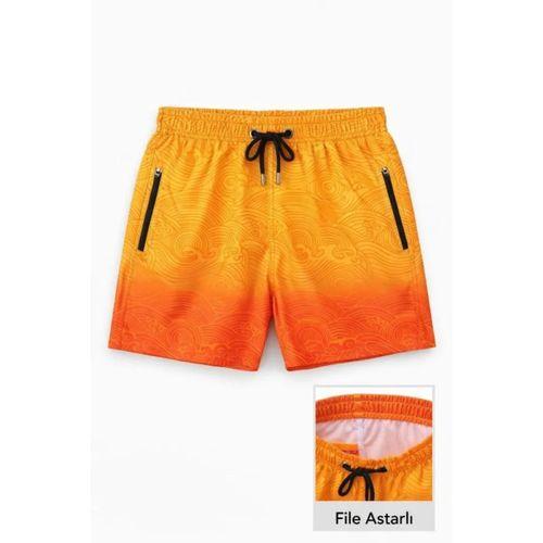 Deniz Şortu Fermuarlı Cepli File Astarlı Hızlı Kuruyan Premium - Çok Renkli