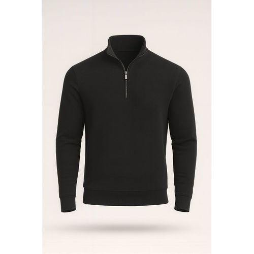 Selanik Örme Yarım Fermuar Erkek Sweatshirt - Antrasit