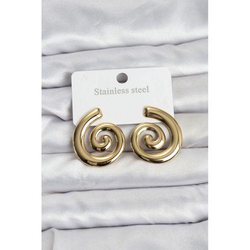 316L Çelik Gold Renk Sarmal Modelli Kadın Küpe