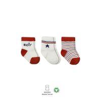 Bistyle Bistyle 3'Lü Penye Boy And Girl Soket Çorap BS10114 Kırmızı