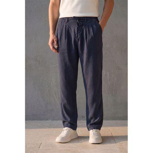 Magnus Tensel Kumaş Relaxed Fit Beli Lastikli Erkek Pantolon - Lacivert