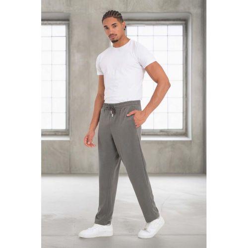 Scuba Modal Kumaş Relaxed Fit Erkek Eşofman Altı Pantolon - Füme