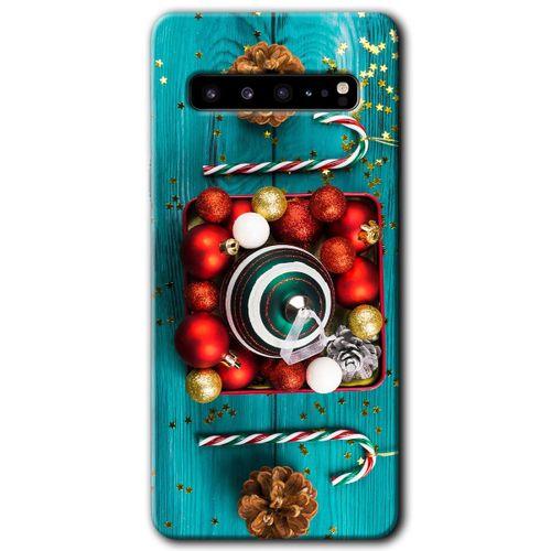 Samsung Galaxy S10 Plus Kılıf HD Desen Baskılı Arka Kapak + Temperli Cam - Christmas