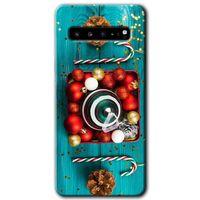 Samsung Galaxy S10 Plus Kılıf HD Desen Baskılı Arka Kapak + Temperli Cam - Christmas