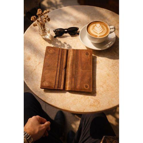 Hakiki Deri Mıknatıslı Kart Ve Telefon Bölmeli Unisex Cüzdan VS.BLKT.0946