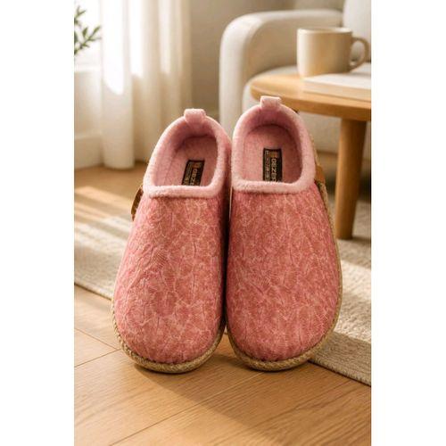 Pembe %100 Alt Taban ve Üstü Keçe 36-37 Numara Ev İçi Terlik