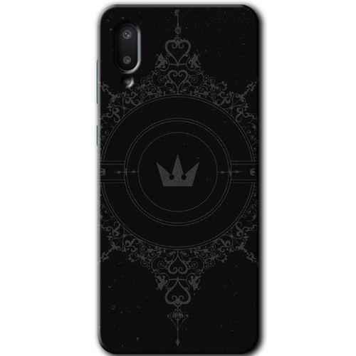 MRCİLETİSİM Samsung Galaxy A02 Kılıf Baskılı Kapak - Siyah Mandala 1 +Tam Kaplayan Mat Seramik