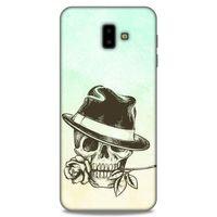 Lopard Samsung Galaxy J6 Plus Uyumlu Kılıf Tattoo's (23) Ultra Koruma Kılıfı Çiçekli İskelet
