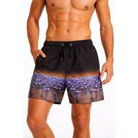 Erkek Deniz Şortu Fermuarlı Cepli File Astarlı Hızlı Kuruyan Premium - Siyah