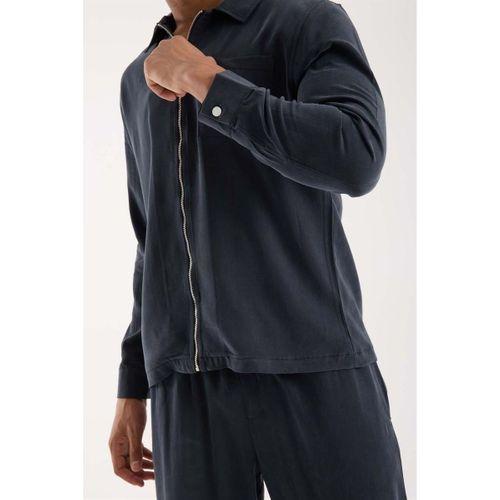 Regular Fit Cupra Kumaş Fermuarlı Erkek Ceket - Füme