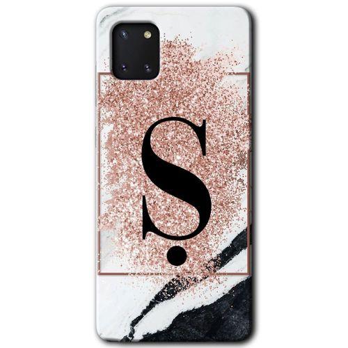 Samsung Galaxy Note 10 Lite A81 HD Baskılı Kılıf + 9D Tam Ekran Koruyucu-Pembe Desenli Ş Harf