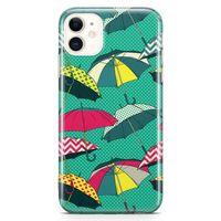 Apple iPhone 11 Kılıf Şemsiyeler Arka Kapak Koruma Desenli Full Koruyucu