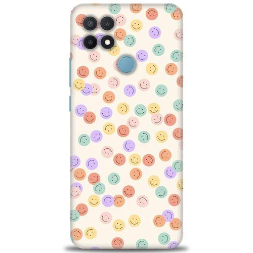 Oppo A15S Kılıf HD Baskılı Kılıf - Gülen Yüzler + Tam Ekran Koruyucu