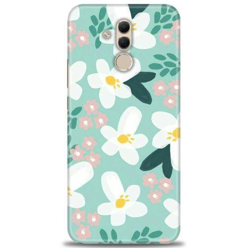 Huawei Mate 20 Lite Kılıf HD Baskılı Kılıf - Pembe Beyaz Papatyalar + Tam Ekran Koruyucu