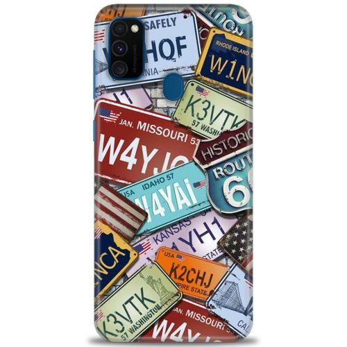 Samsung Galaxy M21 Kılıf HD Baskılı Kılıf - W6HQF + Tam Ekran Koruyucu