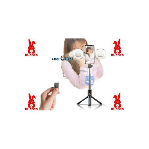 RABBİT STORE Apple iPhone 13 Pro Max Uyumlu Işıklı Tripod Bluetooth Selfie Çubuğu Kumadalı Tiktok Youtube Çekimi