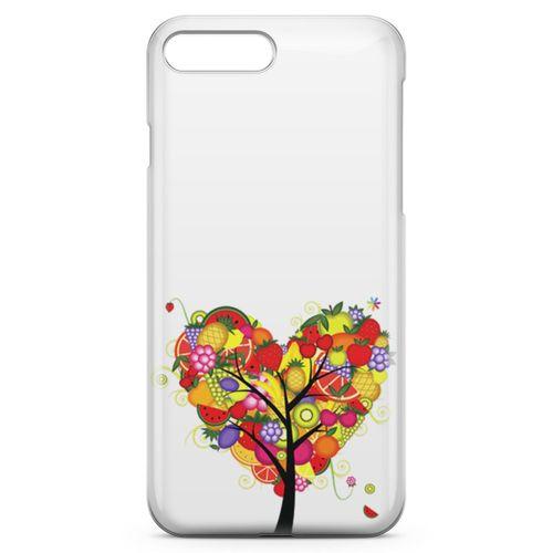 Apple iPhone 8 Plus Kılıf Kalp Meyve Ağacı Arka Kapak Koruma Desenli Full Koruyucu