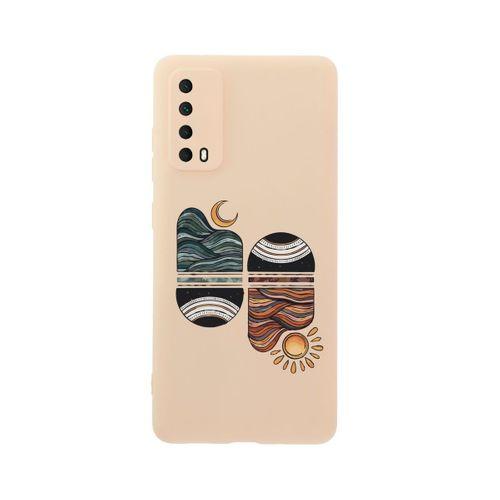Huawei Psmart 2021 Sunset Wave Premium Silikonlu Pembe Telefon Kılıfı