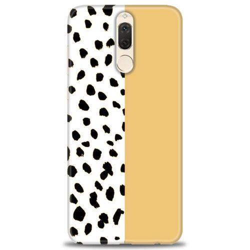 Huawei Mate 10 Lite Kılıf HD Baskılı Kılıf - Sarı ve Puantiye + Tam Ekran Koruyucu