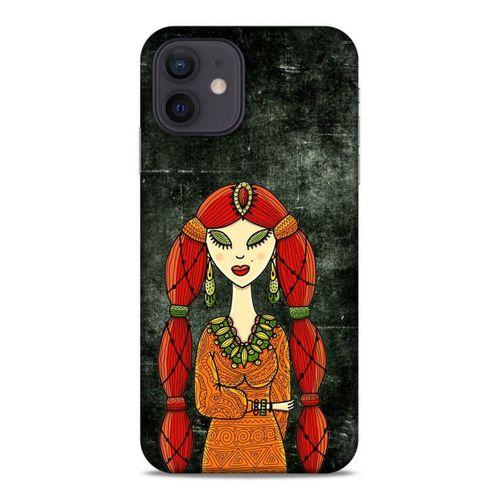Lopard Apple iPhone 12 Uyumlu Kılıf Sürreal Yüzler ♀ (36) Glitter Kılıf Desenli