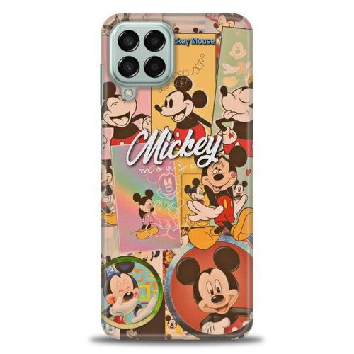 Samsung Galaxy M33 Kılıf HD Baskılı Kılıf - I Love Mickey + Tam Ekran Koruyucu