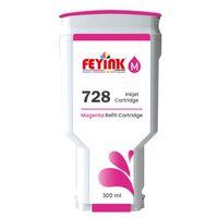 Feyink® HP 728 Magenta 300 ml. Kırmızı  Orijinal Mürekkep Dolumlu Feyink Kartuş