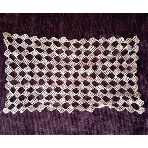 El İşi Dantel Tığ İşi Bej 22X12,5Cm