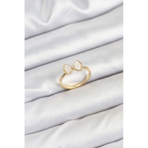Pirinç Gold Renk Fiyonk Model Kadın Yüzük