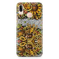 Huawei P20 Lite Kılıf Sonbahar Doodle Arka Kapak Koruma Desenli Full Koruyucu