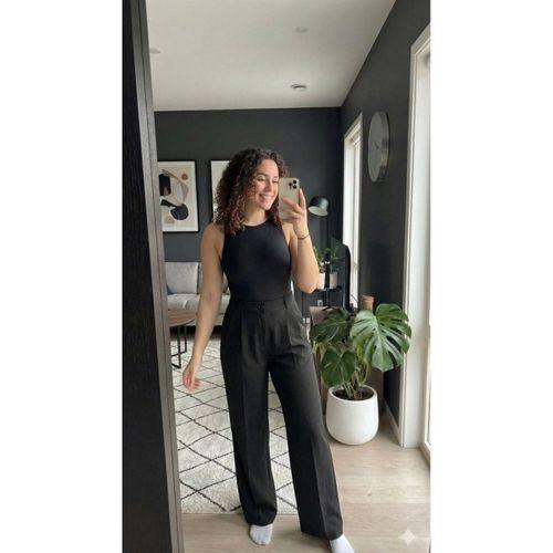 Kadın Yüksek Bel Pileli Palazzo Pantolon