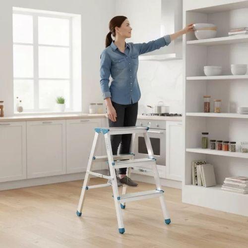 3+3 Çift Basamaklı Alüminyum Metal Merdiven