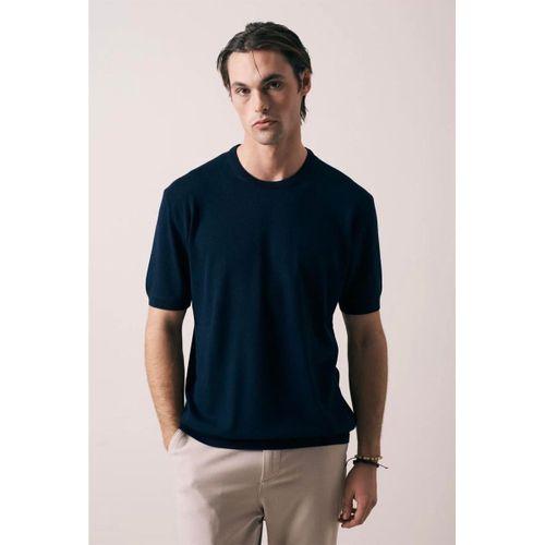 Kwon Bisiklet Yaka Basic Kısa Kollu İnce Triko Erkek T-Shirt - Lacivert