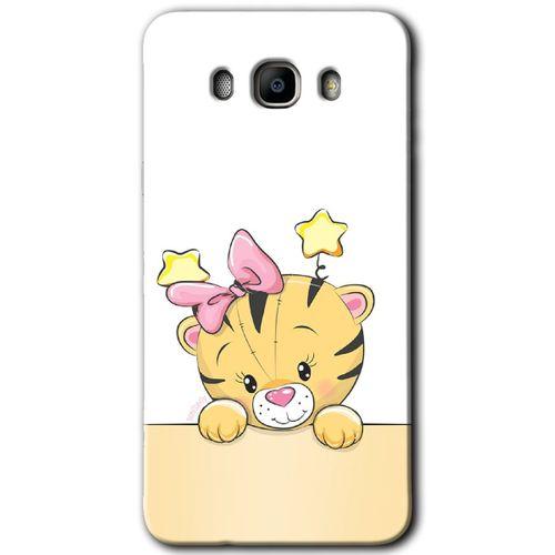 MRCİLETİSİM Samsung Galaxy J7 2016 Kılıf HD Desen Baskılı Arka Kapak + Temperli Cam - Sevimli Kedi