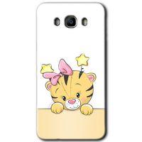MRCİLETİSİM Samsung Galaxy J7 2016 Kılıf HD Desen Baskılı Arka Kapak + Temperli Cam - Sevimli Kedi