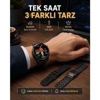 Amoled Ekranlı Akıllı Saat – 3 Kordon Seçenekli, Suya Dayanıklı, Kalp Atış Ve Uyku Takip Özellikli