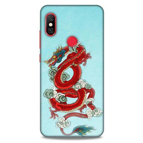 Xiaomi Mi A2 Lite Kılıf Dragons (22) Tam Koruma Kılıfı Ejderha Dövme Kırmızı