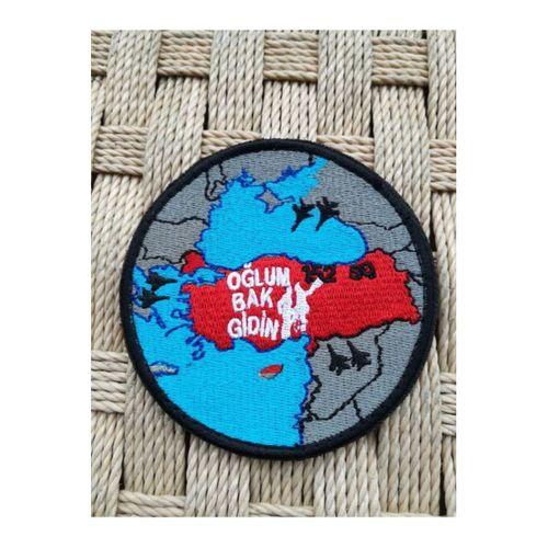 Türkiye Haritalı Nakış Işlemeli Oğlum Bak Gidin Patch Peç Arma