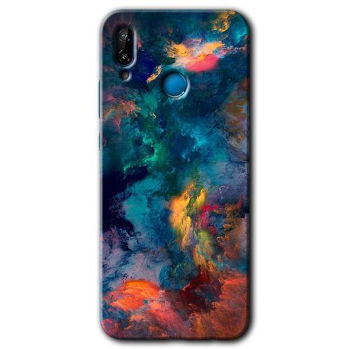 Huawei P20 Lite Kılıf HD Desen Baskılı Arka Kapak + Temperli Cam - Color Storm