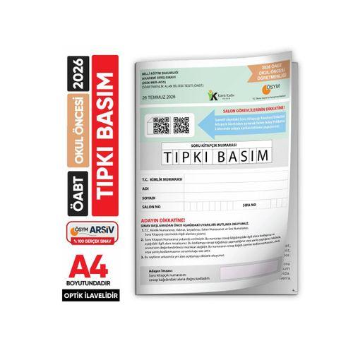 2026 MEB-AGS ÖABT Okul Öncesi Öğretmenliği ÖSYM Tıpkı Basım Kitapçığı Türkiye Geneli Deneme