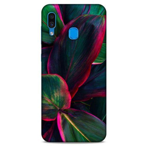 Lopard Samsung Galaxy A30 Uyumlu Kılıf Bahar (25) Antişok Kapak Fuşya Yeşil