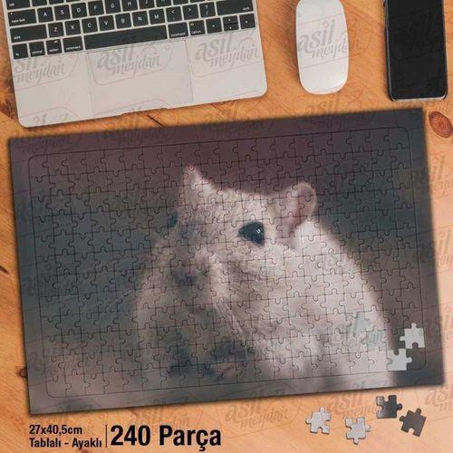 Asil Hobi Mouse - Sevimli Fare - Hamster - Hayvan Yapboz -ayak Destekli Çerçeveli 240 Parça Puzzle